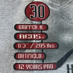 KEN GRIFFEY JR Cincinnati Reds MLB Licensed T-Shirt 2000 LARGE Preowned VTG