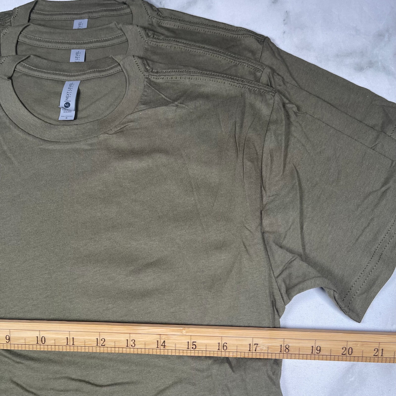 Lot of 3 Next Level Unisex Premium Army TShirts Plain Super Soft US Size S gallery