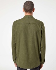 Burnside Men’s Solid Flannel Blend Shirt pockets Long Sleeve 8200 Army Large