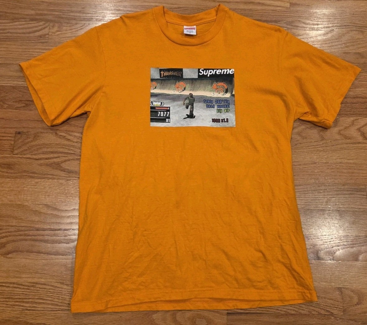 Supreme Thrasher Game Shirt M Double Sided Used 2021 Orange Tony Hawk Pro Skater