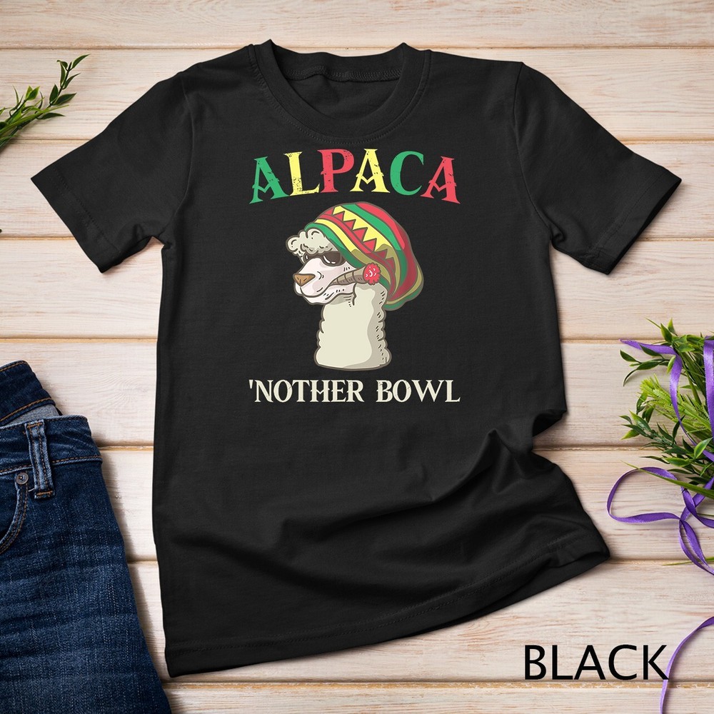 Alpaca Nother Bowl Weed Smoking Llama Cannabis Leaf Stoner Unisex T-shirt