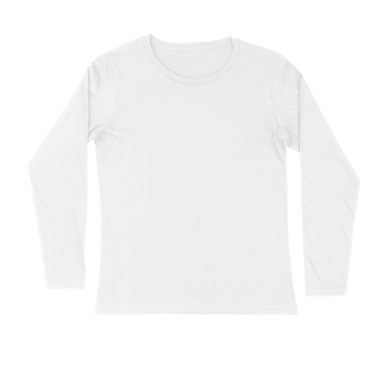 Round Neck White Color Mix Size Full Sleeve Casual Wear T shirt For Men