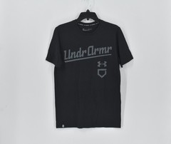 Men’s Under Armour Baseball Script T-Shirt in Black and Pitch Grey Size Medium