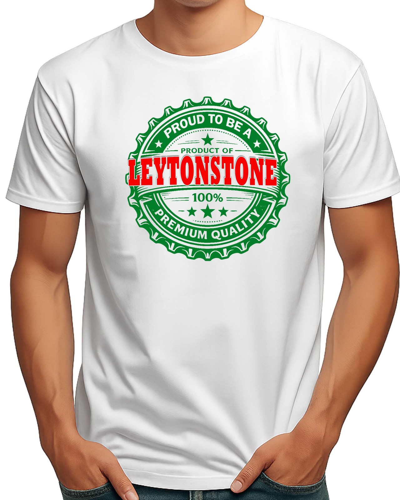 LEYTONSTONE LONDON PLACE OF BIRTH MENS FUNNY BEER T-SHIRT