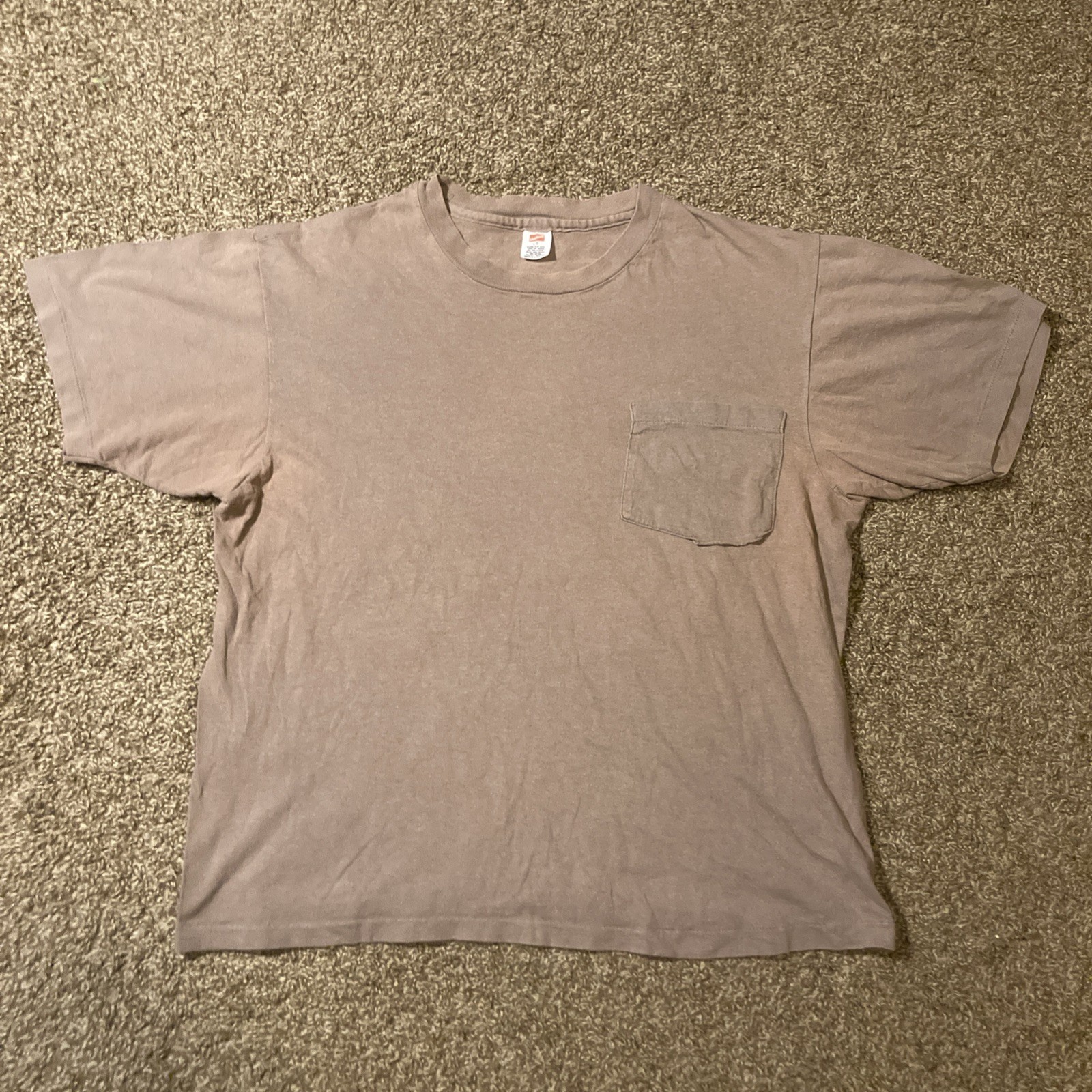 Vintage 80s 90s Hanes Blank Single Stitch T Shirt Boxy M/L USA Gray Brown gallery