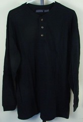 Basic Editions Black 1/4 Button Long Sleeve Shirt Men’s Size L