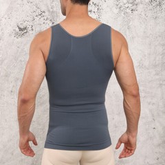 Men Compression Shirt Slimming Body Shaper Vest Waist Traner Cross Tummy Control