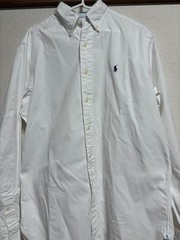 Ralph Lauren Shirt White M Vintage Unused Made in Japan