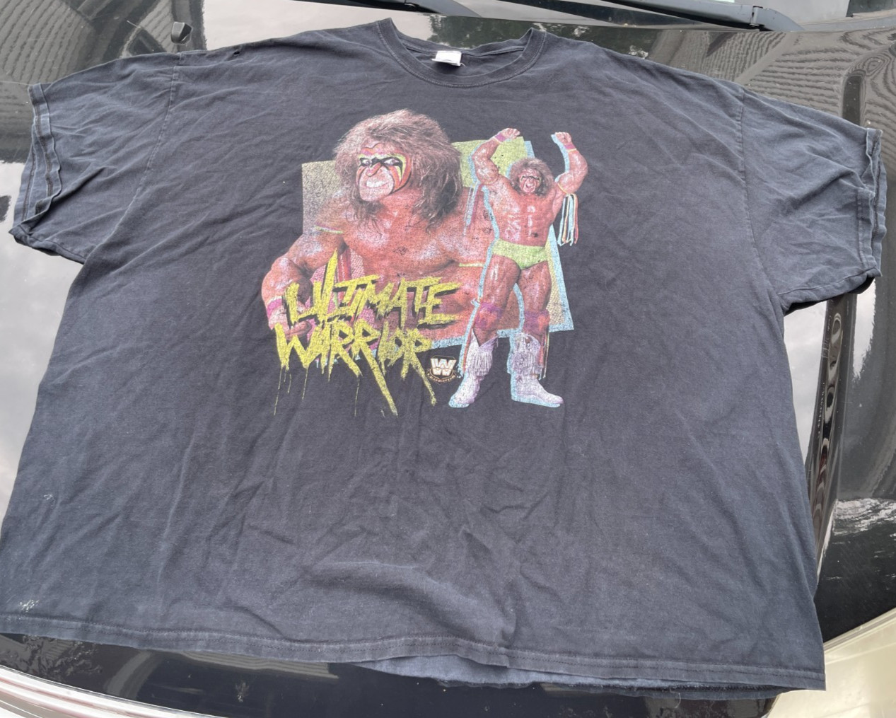 Ultimate Warrior T-Shirt Men’s Black Neon WWE Wrestling Tee 5XL gallery