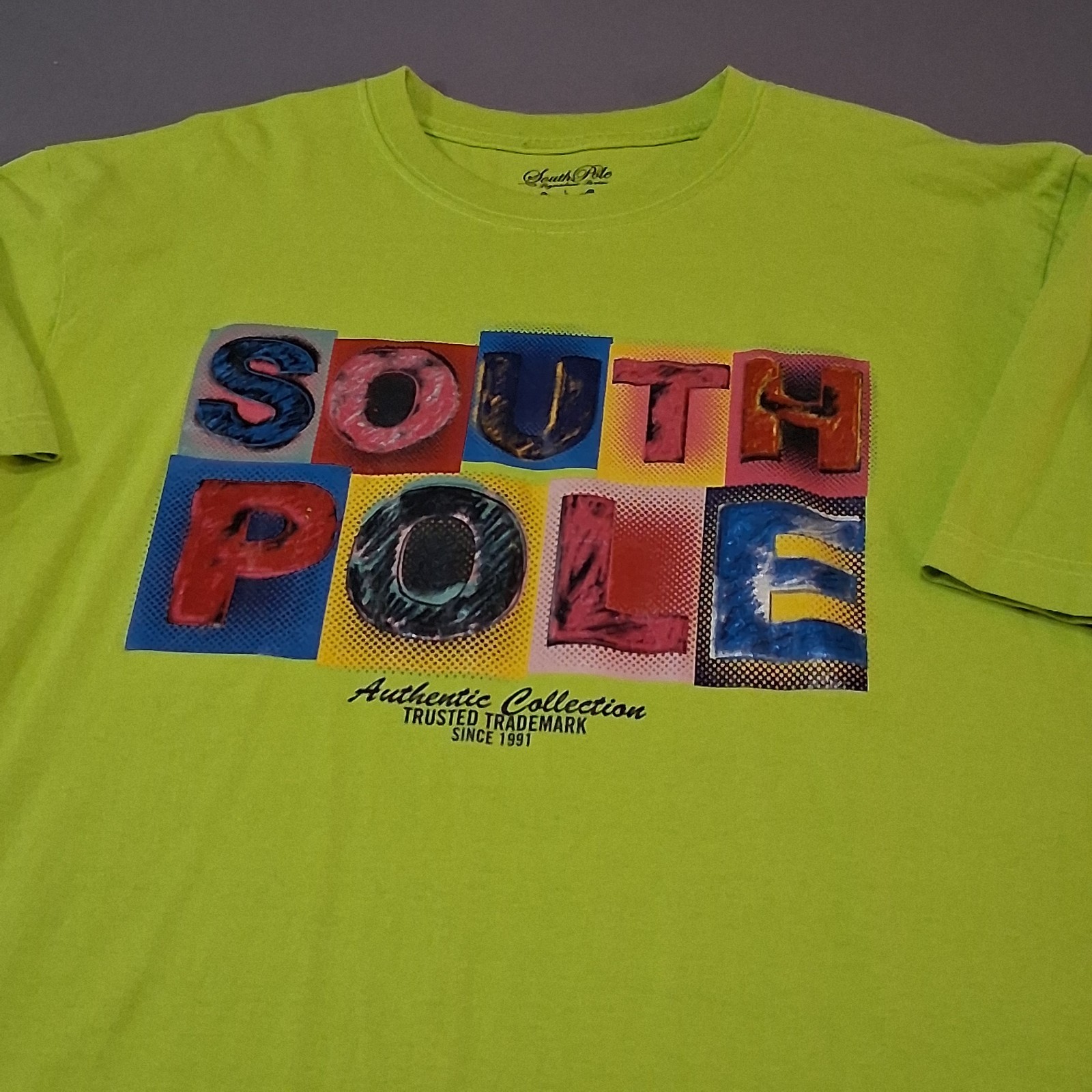 South Pole Men’s Large T-Shirt Lime Green Authentic Collection Urban Streetwear gallery