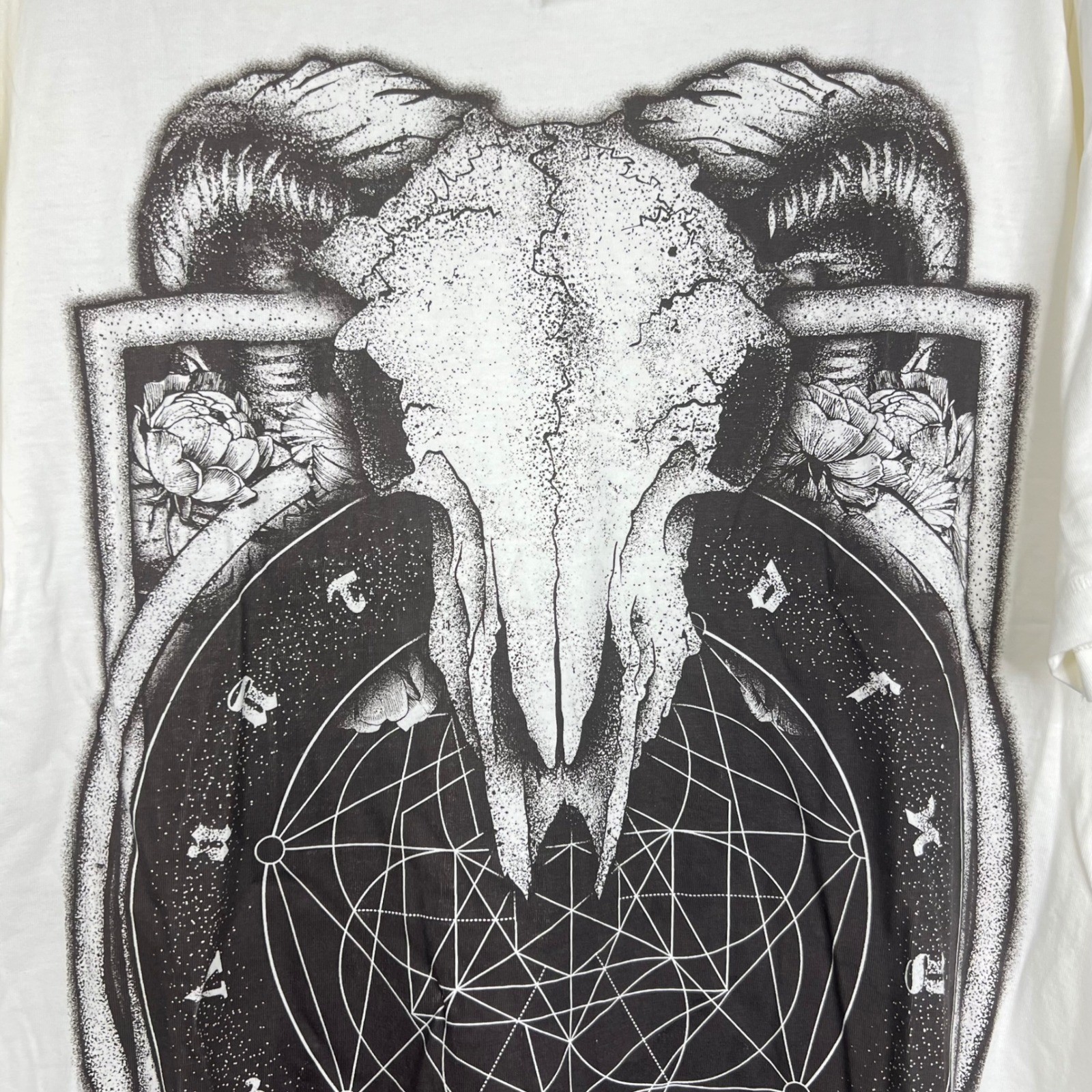 H&M Divided Ram Skull Graphic Tee Mens XL Occult Goth Punk Streetwear Tribal gallery