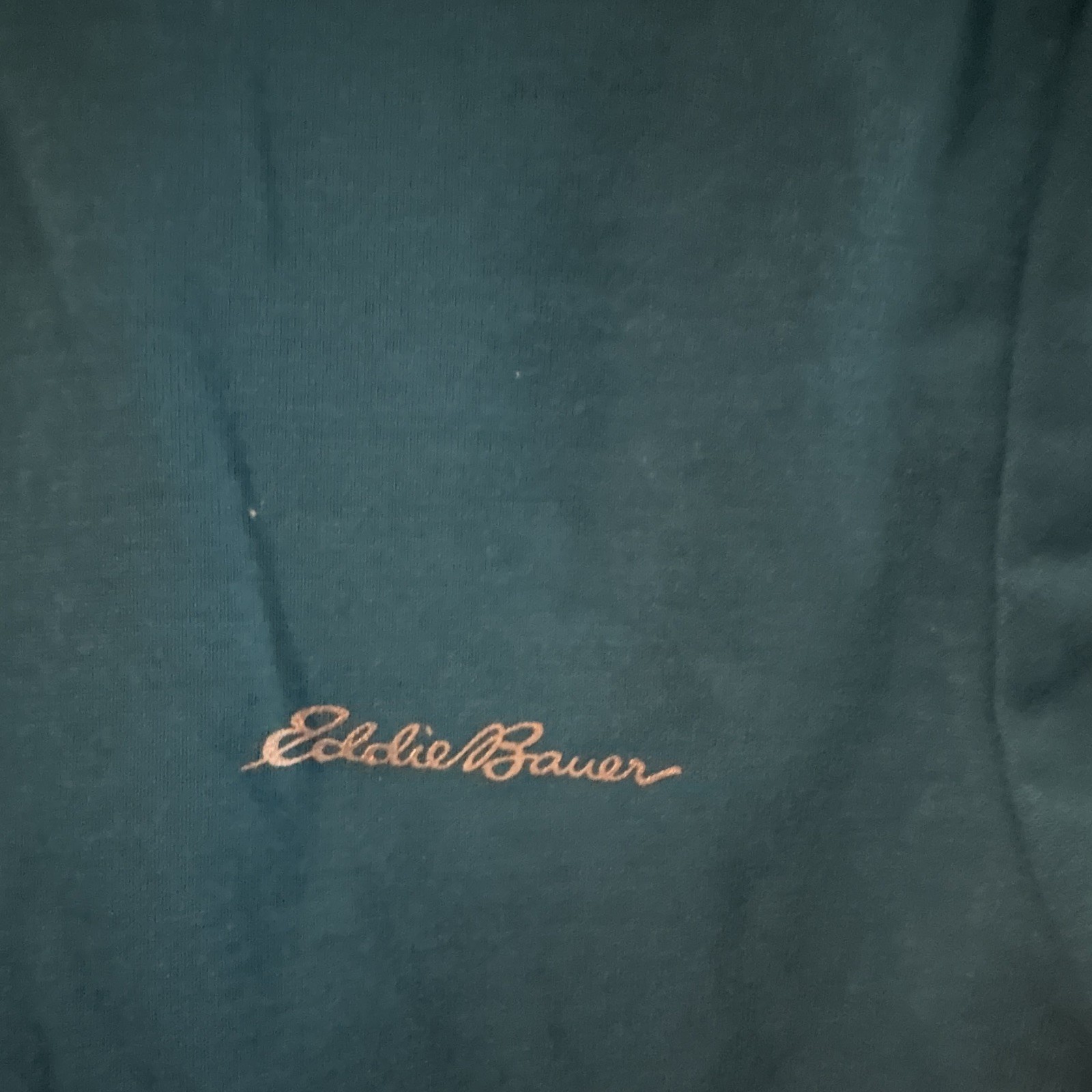 Eddie Bauer Men's Blue Solid Logo Crew Neck Short Sleeve T-Shirt Size M gallery