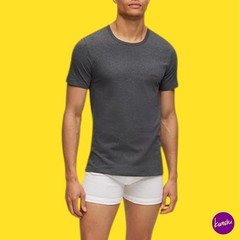 BOSS Men’s 3-Pack Crew Neck Cotton Jersey T-Shirts, Blue/Black, UK XL | EU 56