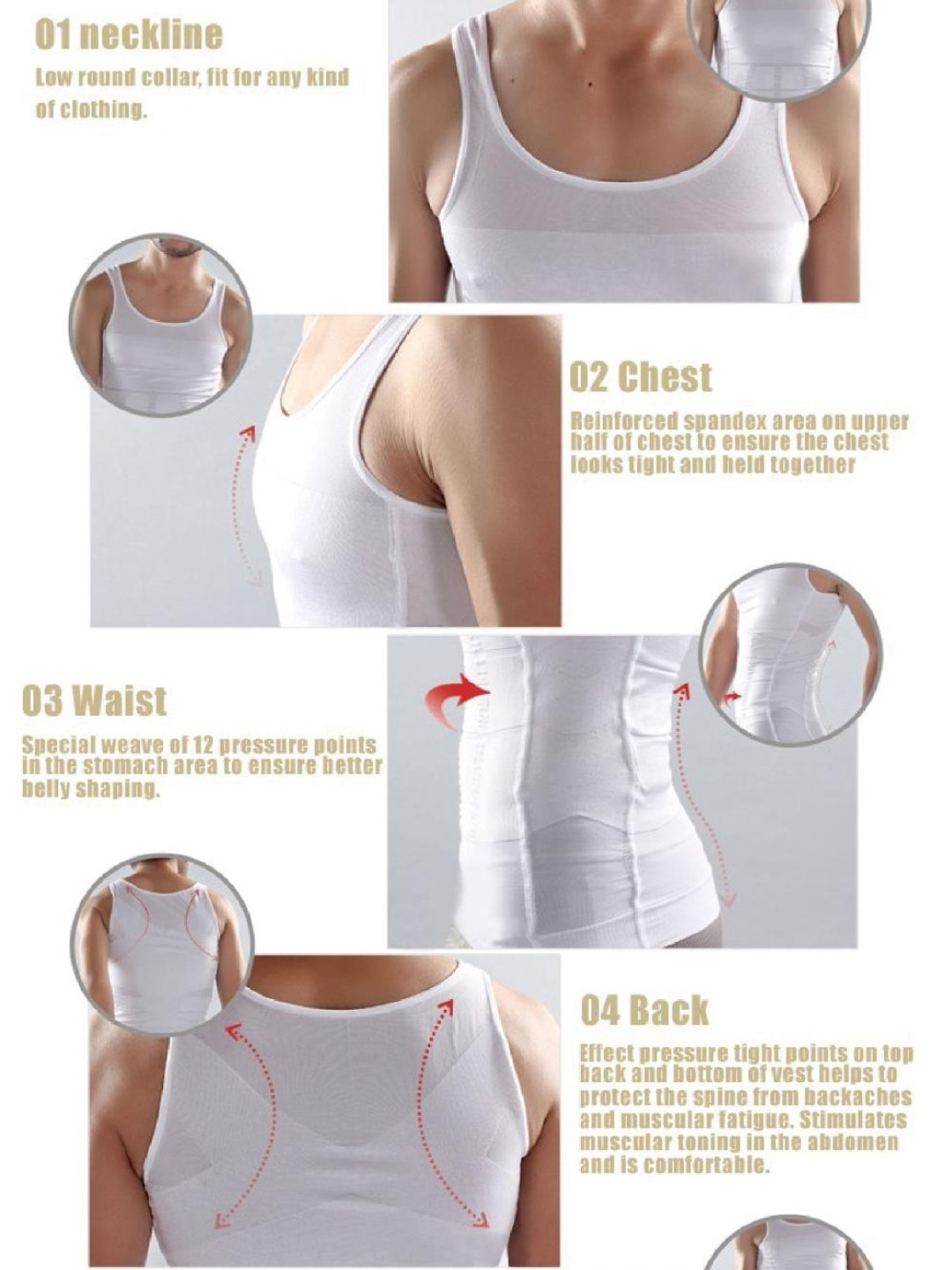 Men's Slimming Body Shaper Vest Abs Abdomen Compression Workout Tank Tops... gallery