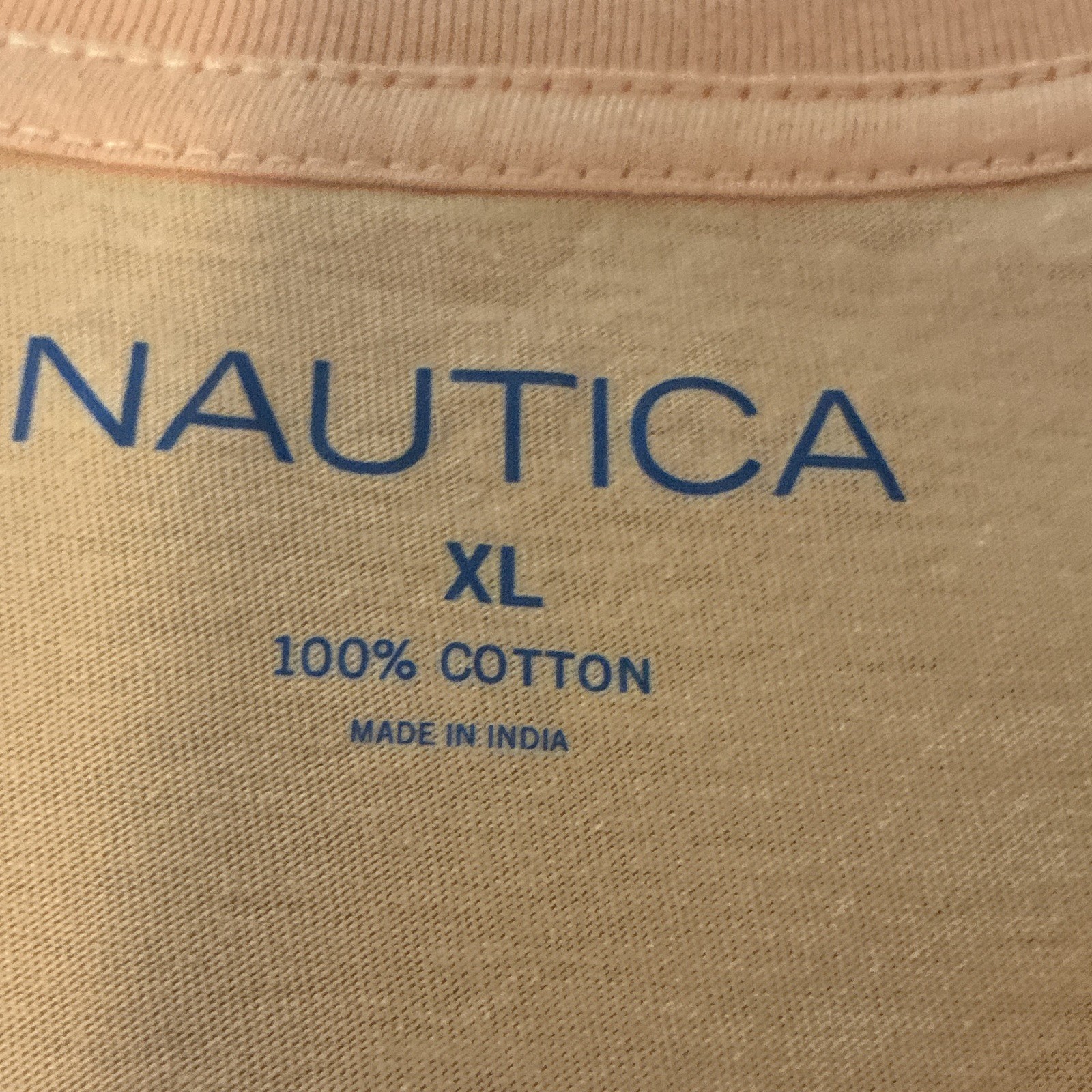 Nautica Men’s Orange Crew Neck Short Sleeve Cotton Knit Solid Logo T-Shirt XL gallery