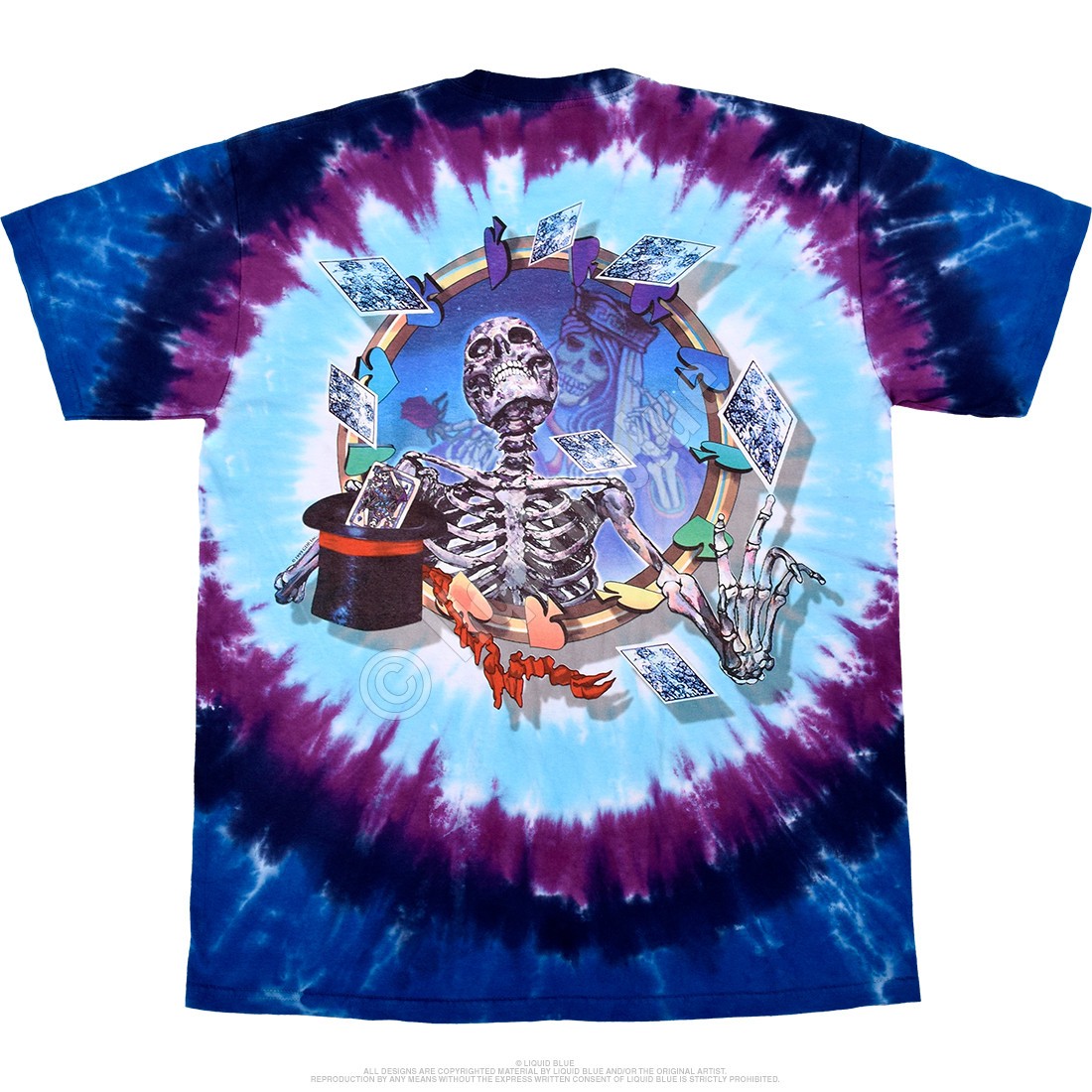 Grateful Dead Queen Of Spades Tie-Dye T-Shirt Liquid Blue gallery