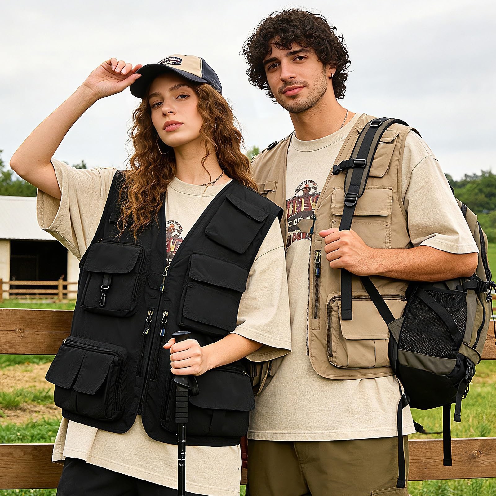TWENPHYO Men's Cargo Vest: Pockets for All Your Outdoor Shenanigans! gallery