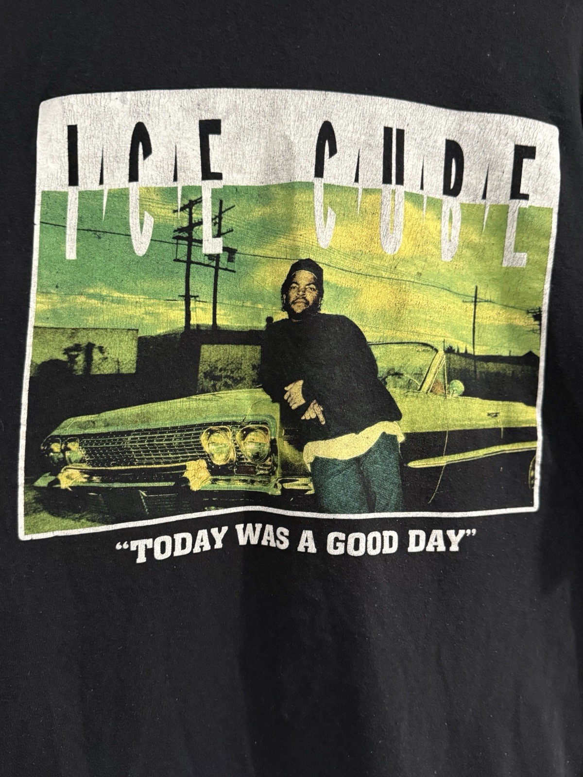 Ice Cube Today Was A Good Day Graphic T-Shirt XL Black Rap Tee Distressed Faded gallery