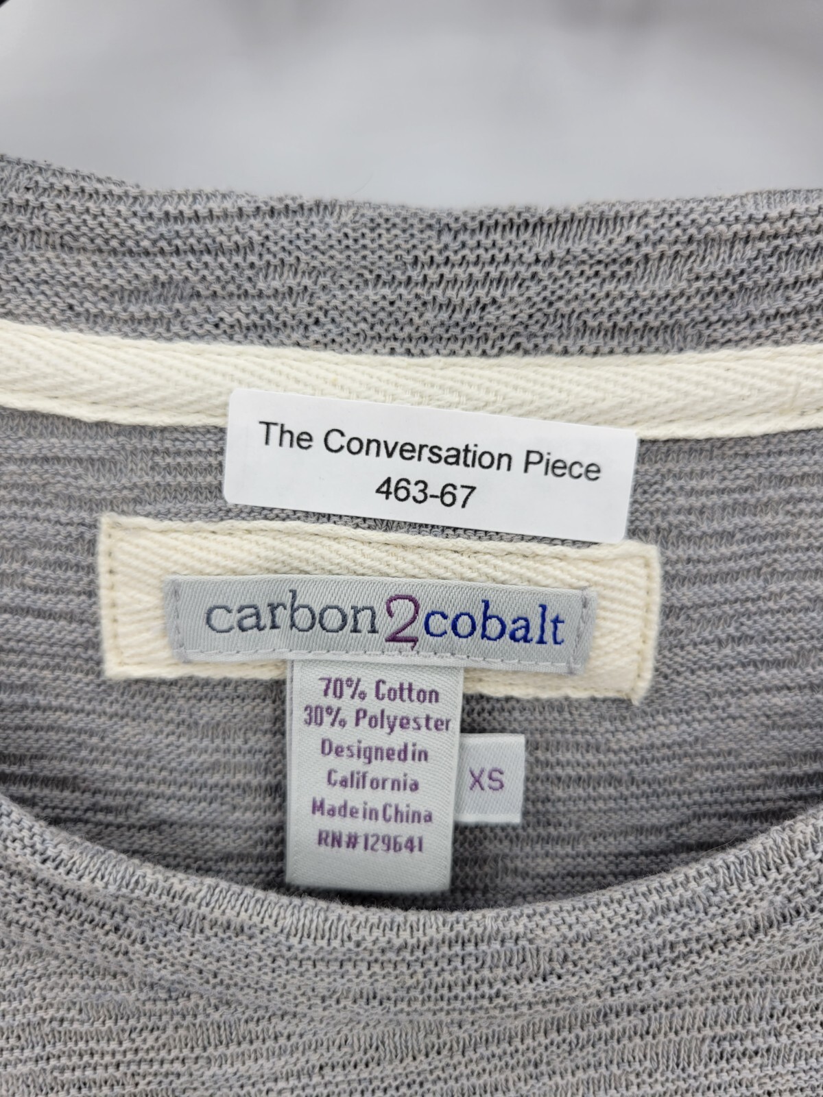 Carbon2Cobalt Shirt Mens XS Gray Crew Neck Long Sleeve Pullover Stretch Knit gallery