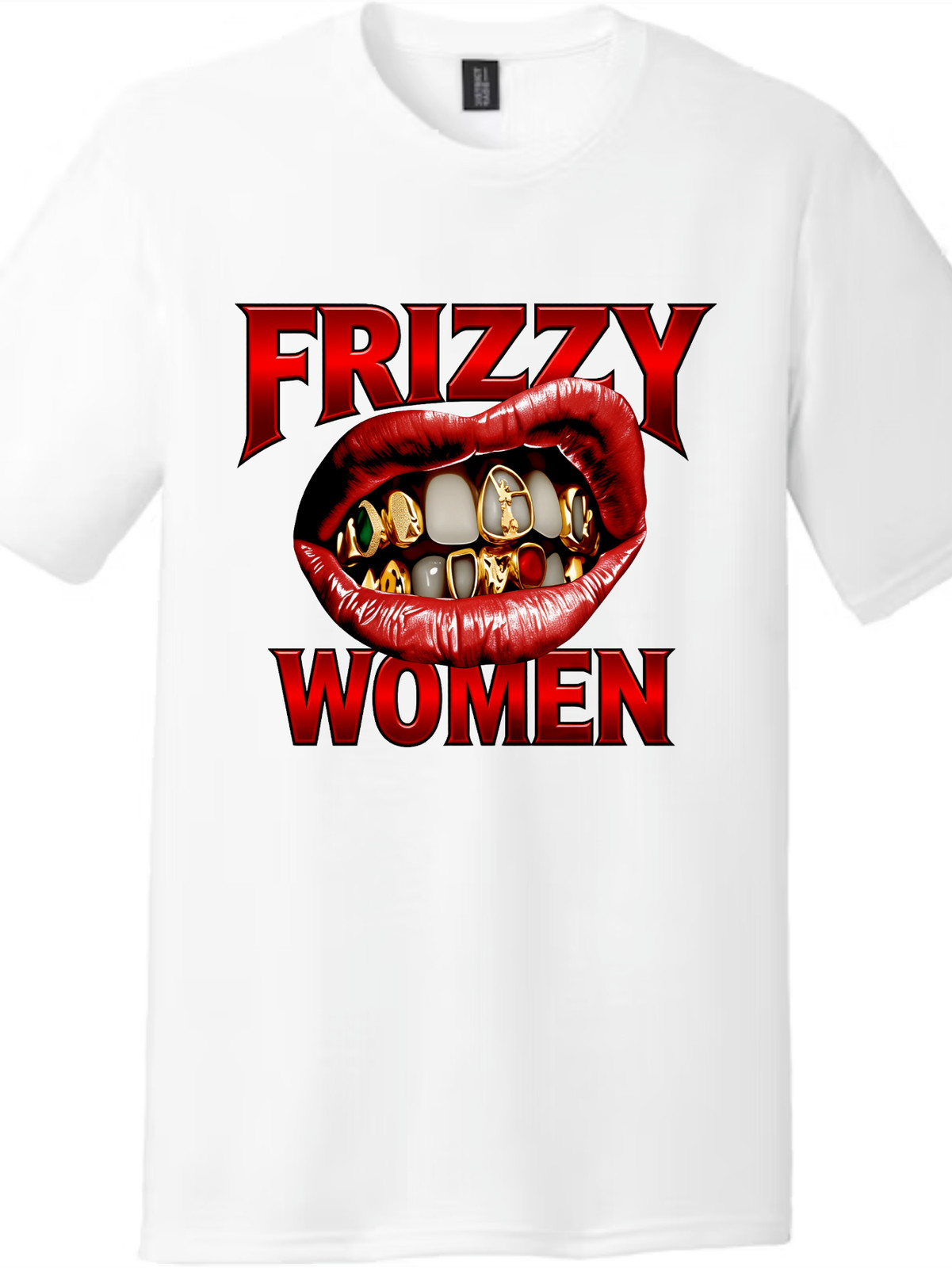 Hip Hop Grillz Graphic Tee | Red Lips & Jewel Design | Men & Women’s gallery