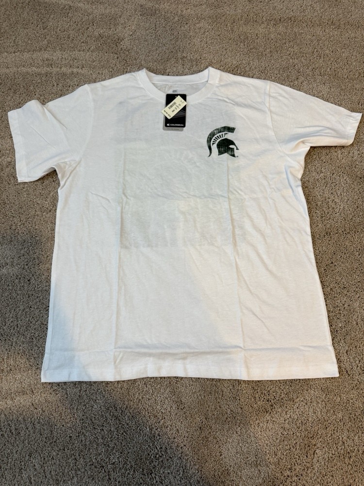 Michigan State University Spartans White T-Shirt Colosseum SIZE XL New NWT
