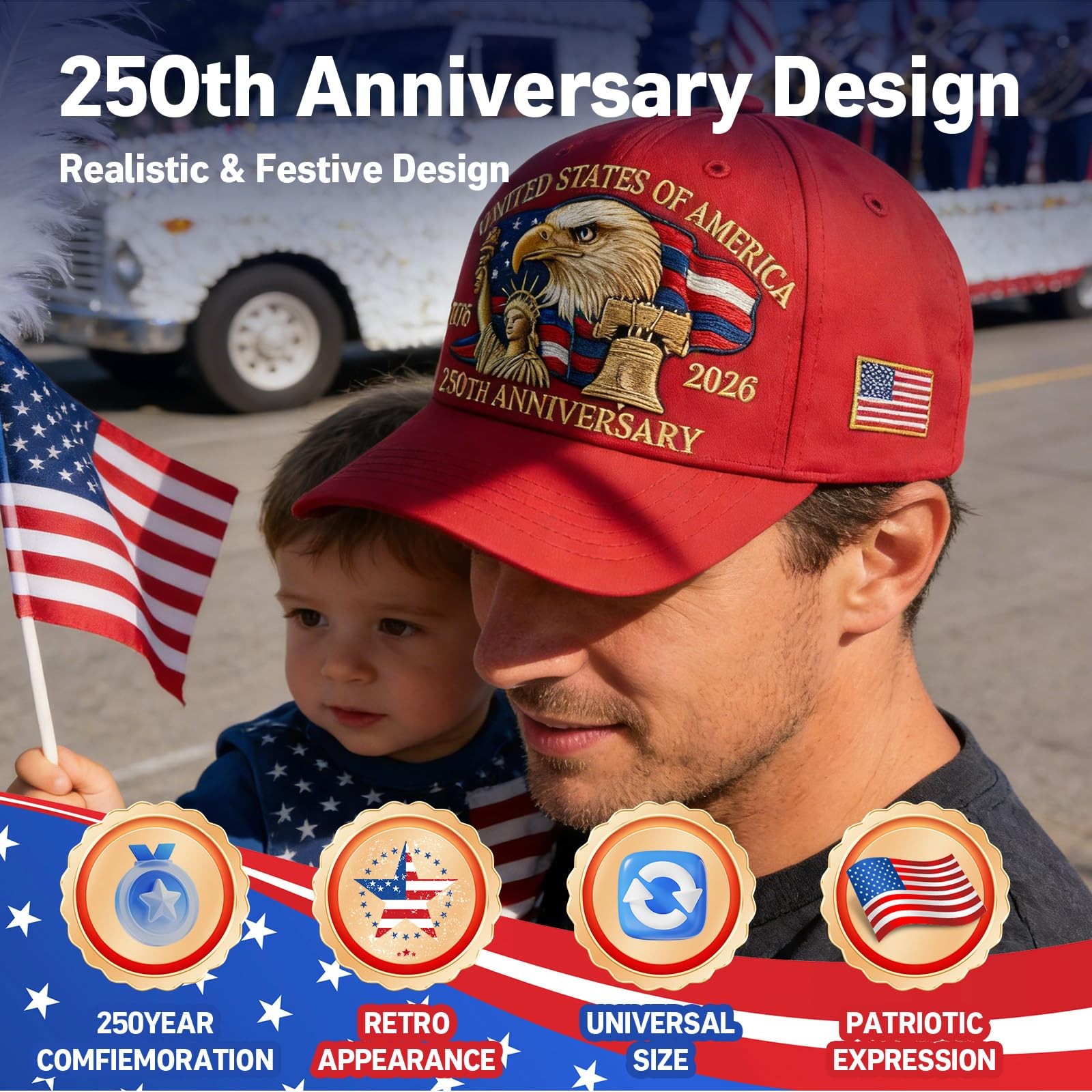 250th Anniversary USA Hat Adjustable United States 250th Anniversary Hat Ret... gallery