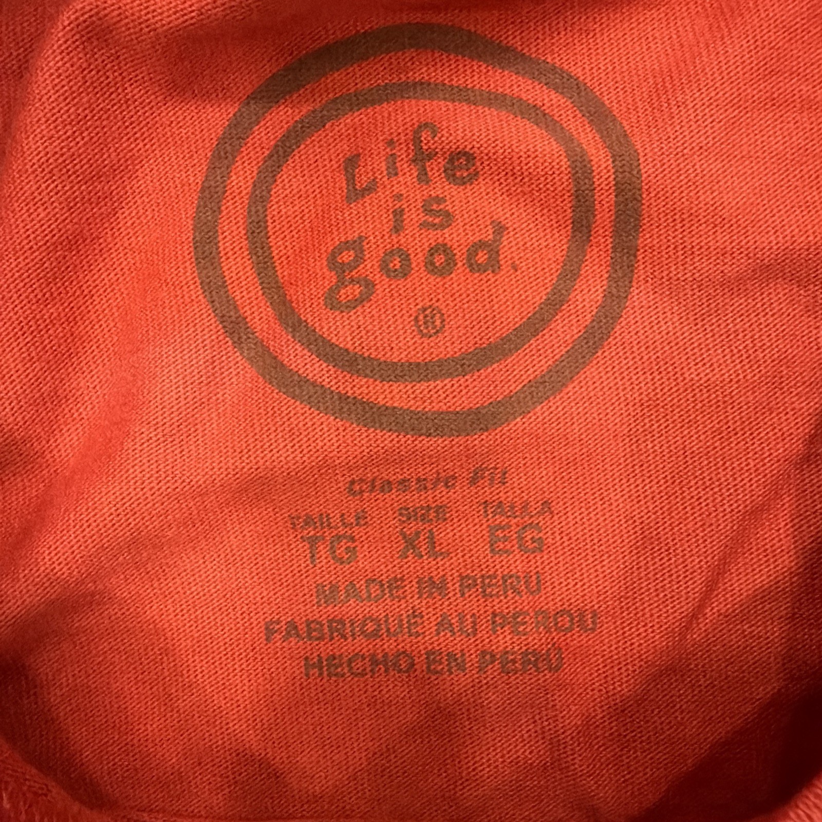 Life Is Good Long Sleeve T-Shirt Men's X-Large Classic Fit Orange Cabin Outdoor gallery