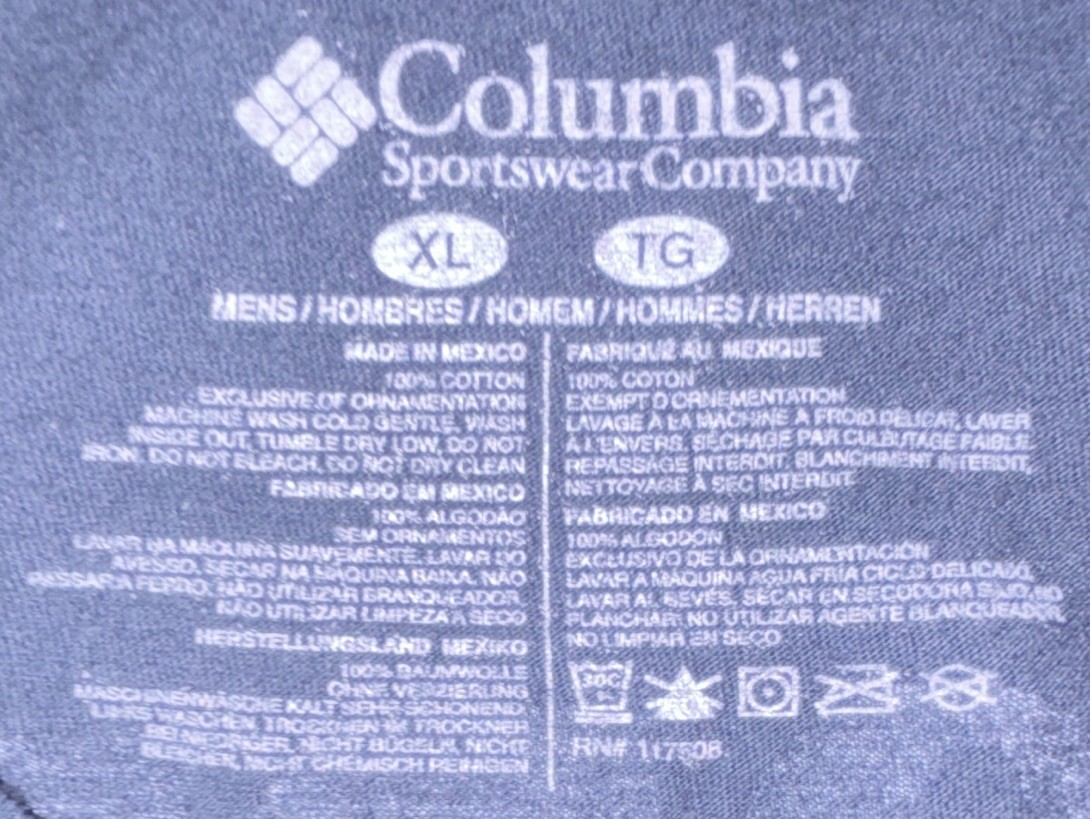 Columbia PFG Fish Graphic Logo Crew Neck T-Shirt Black Men's XL Easy Care gallery