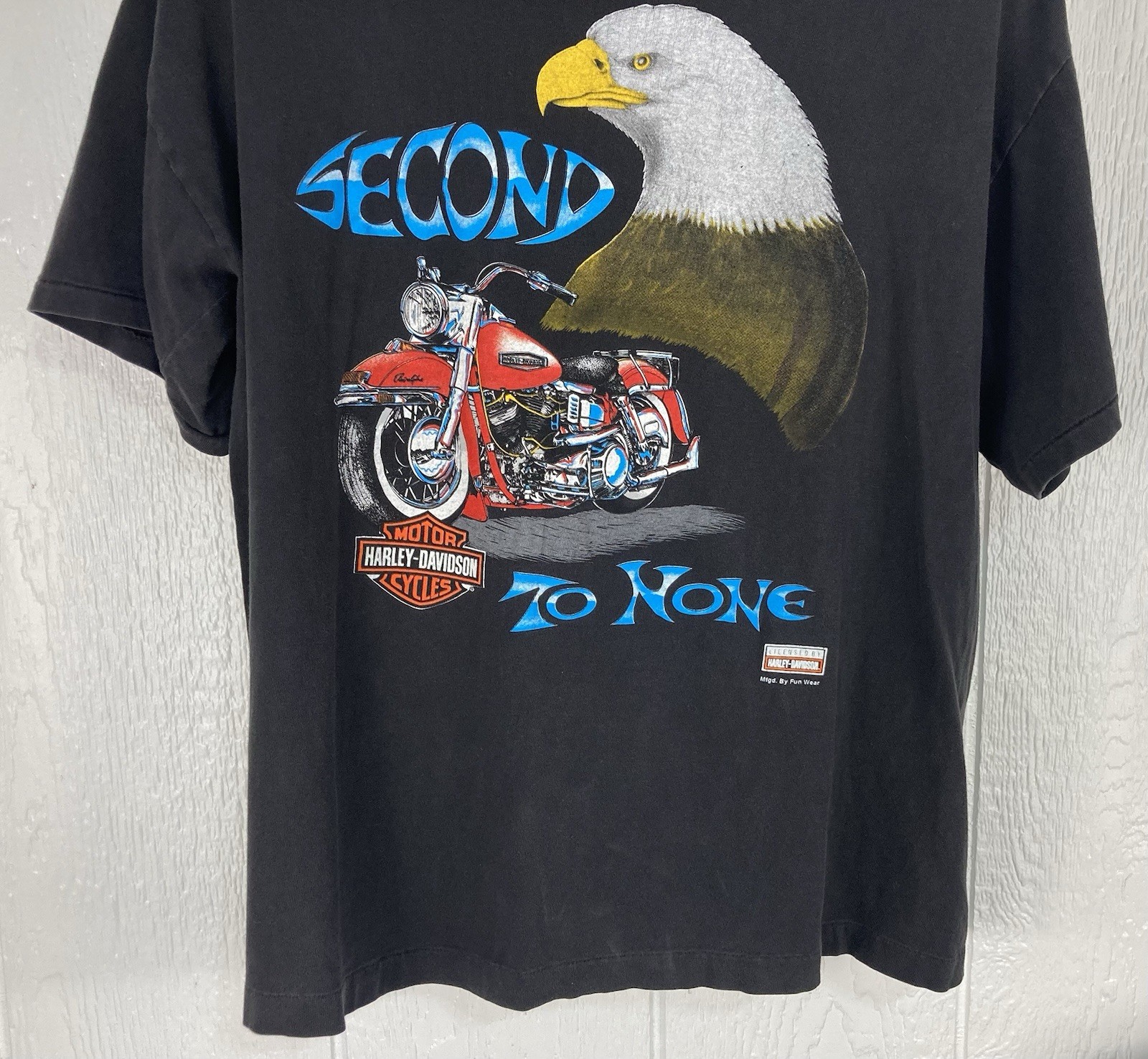 Vtg Harley Davidson Motorcycle T Shirt Single Stitch Eagle Second to None Large gallery