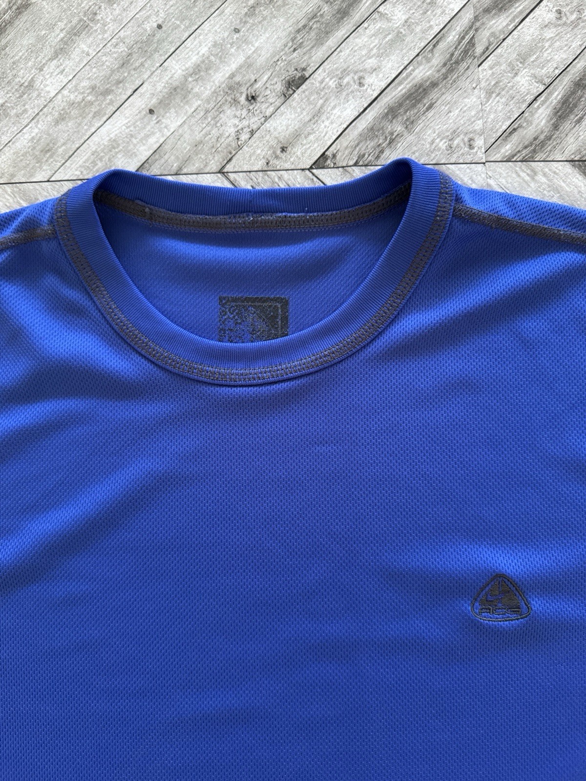 VTG Nike ACG T-Shirt Mens Medium Blue Outdoor Sports Base Hiking Running Gym Y2K gallery