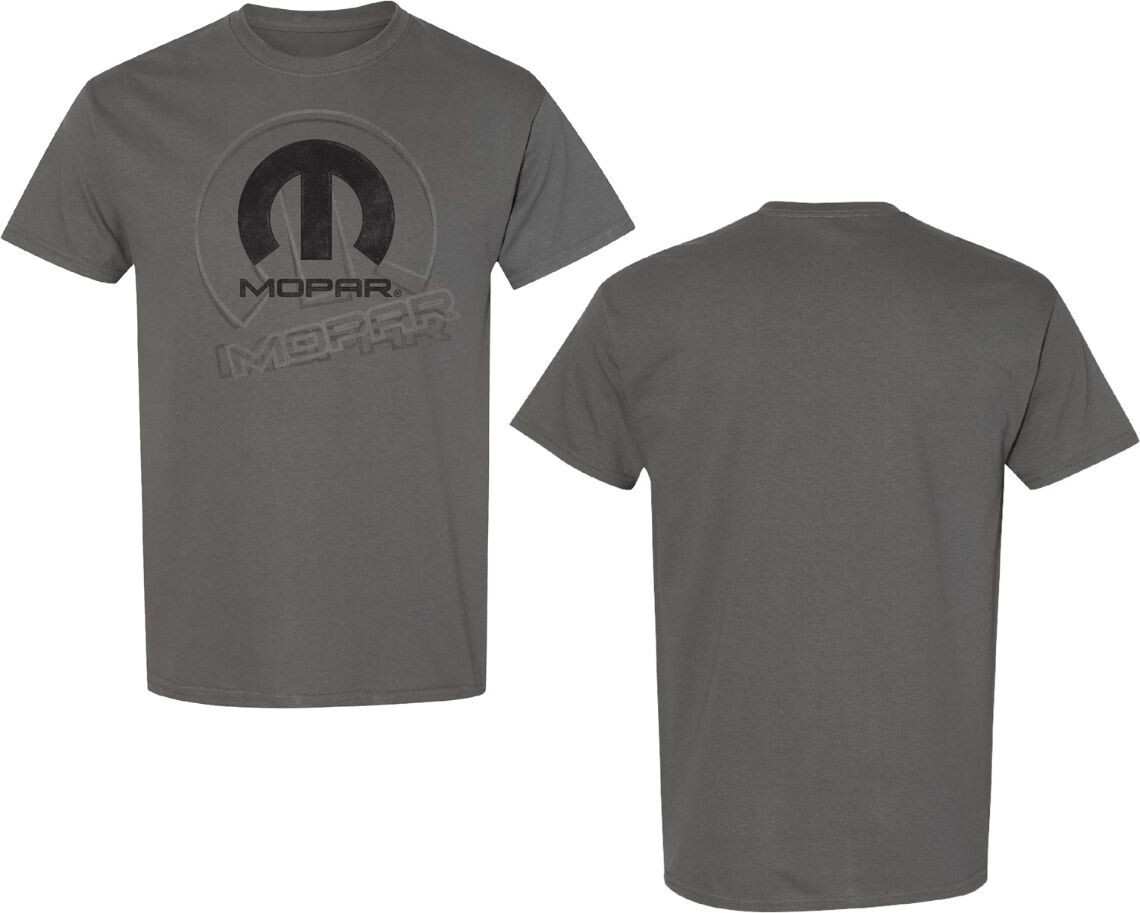 CHECKERED FLAG SPORTS MOPAR MEN'S CHARCOAL DISTRESSED PRINT TEE SHIRT E1678 gallery