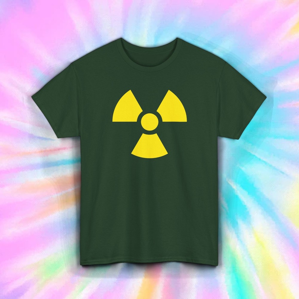 Radiation Symbol Shirt | Hazard Warning Graphic Tee Funny Safety Sign S-5XL