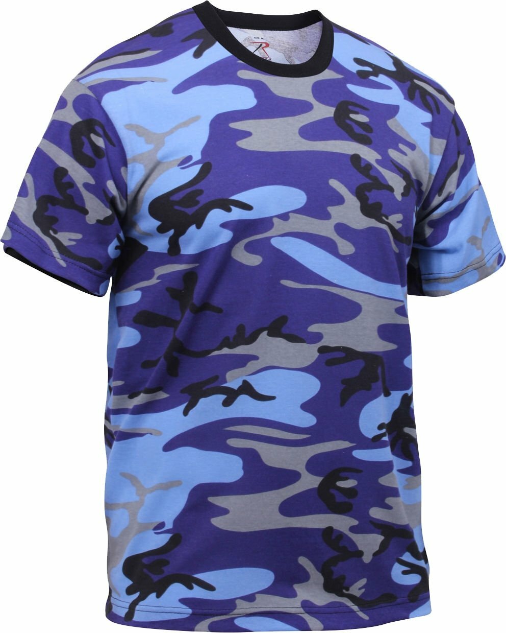 Mens Electric Blue Camouflage Tactical Military Short Sleeve T-Shirt gallery