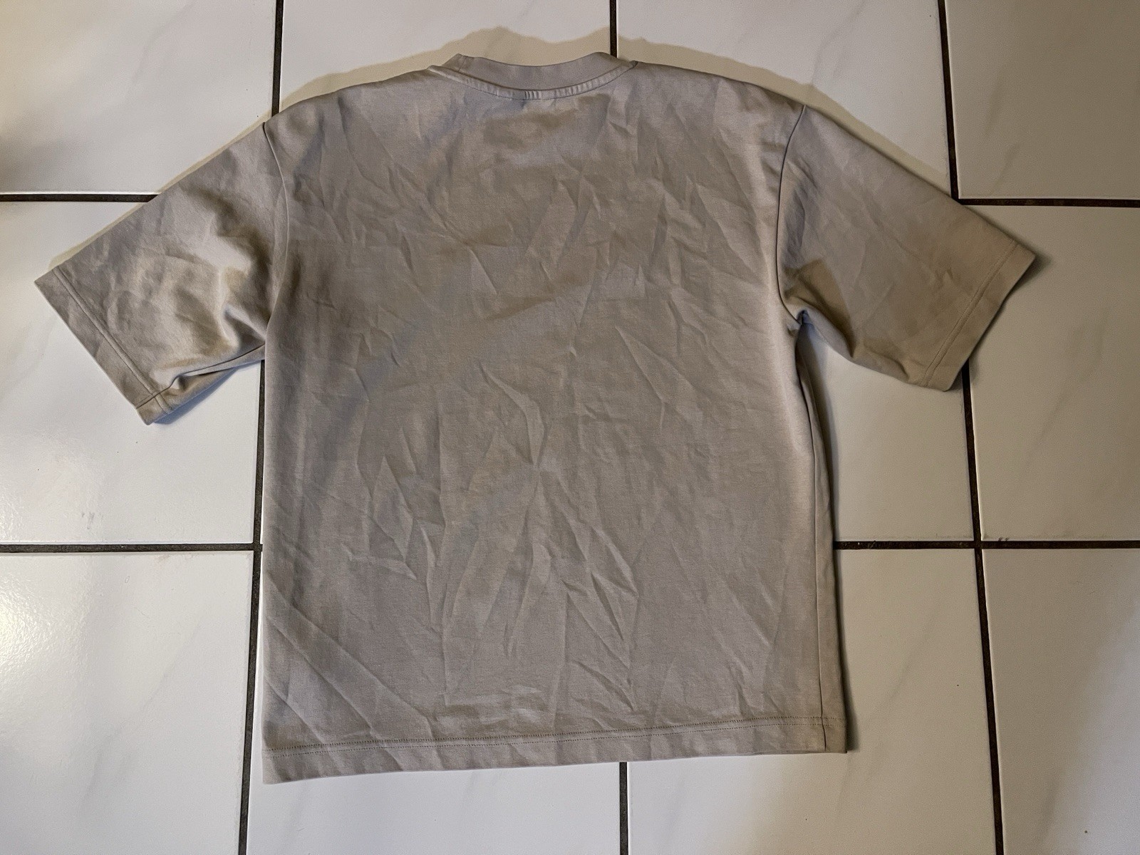 Uniqlo U Mens Size Small Crew Neck Beige T-Shirt Oversized gallery