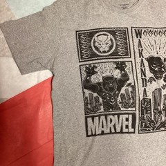 Black Panther Wakanda Gray Black Graphic T-Shirt Marvel L