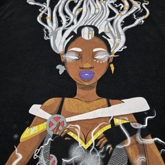 Size S/M O Poder E Nosso Marvel T-Shirt 2 Sided Storm X-Men Graphic Holographic