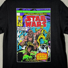 Star Wars Comic Book Shirt Mens Large Black Chewbacca Luke C3P0 R2D2 NWT