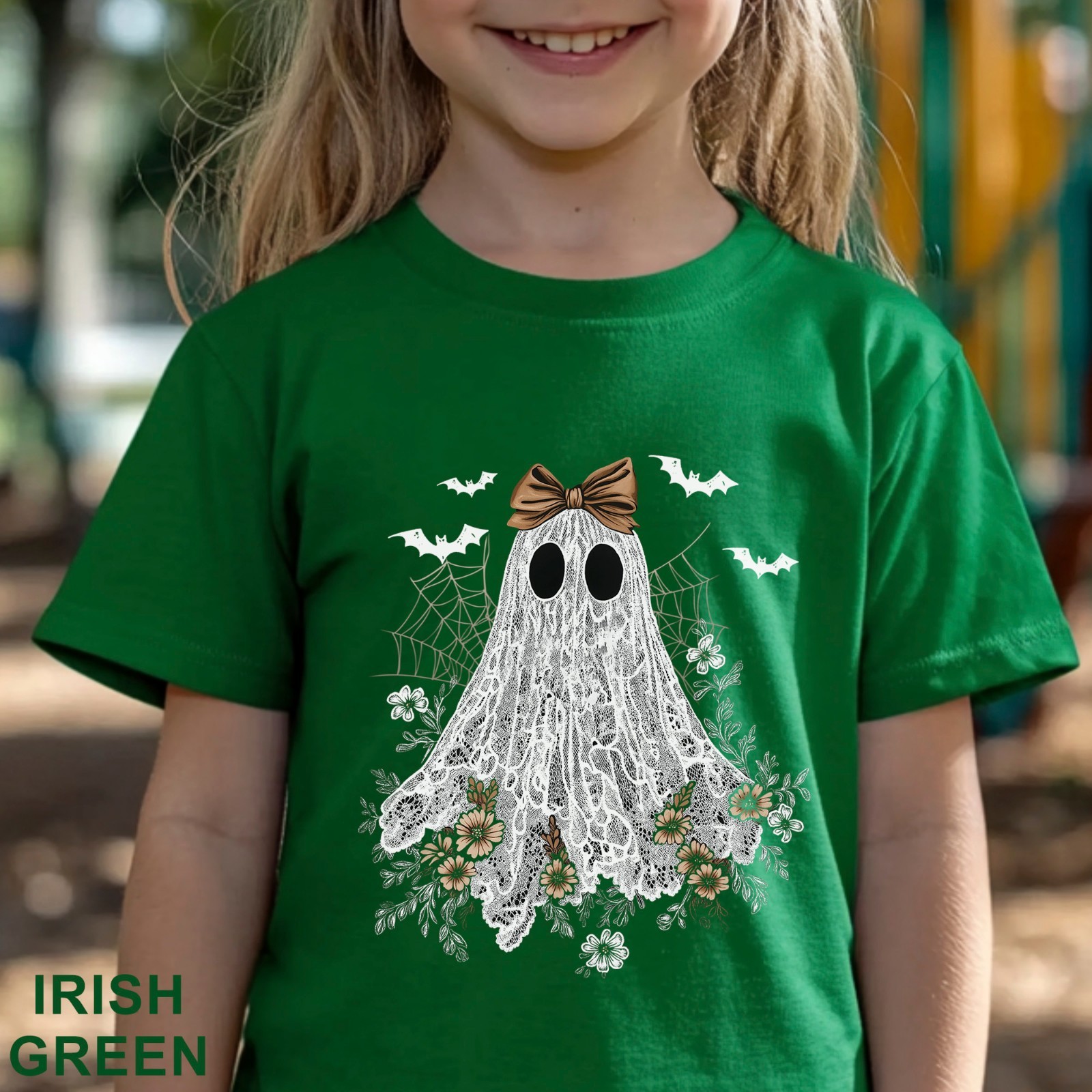 Halloween Lace Ghost Shirt, Cute Floral Ghost Shirt, Spooky Fall Floral, 203651 gallery