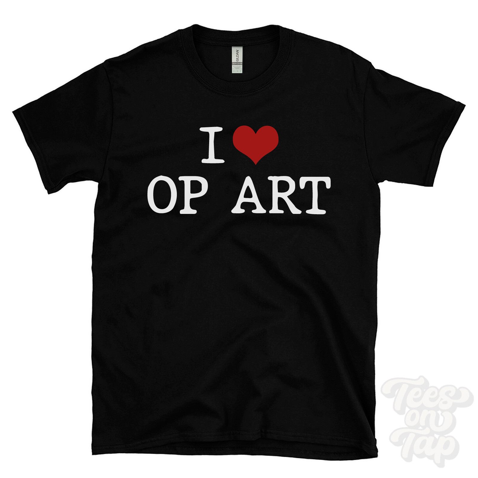 I LOVE OP ART T-SHIRT heart modern optical illusions visual perception geometric