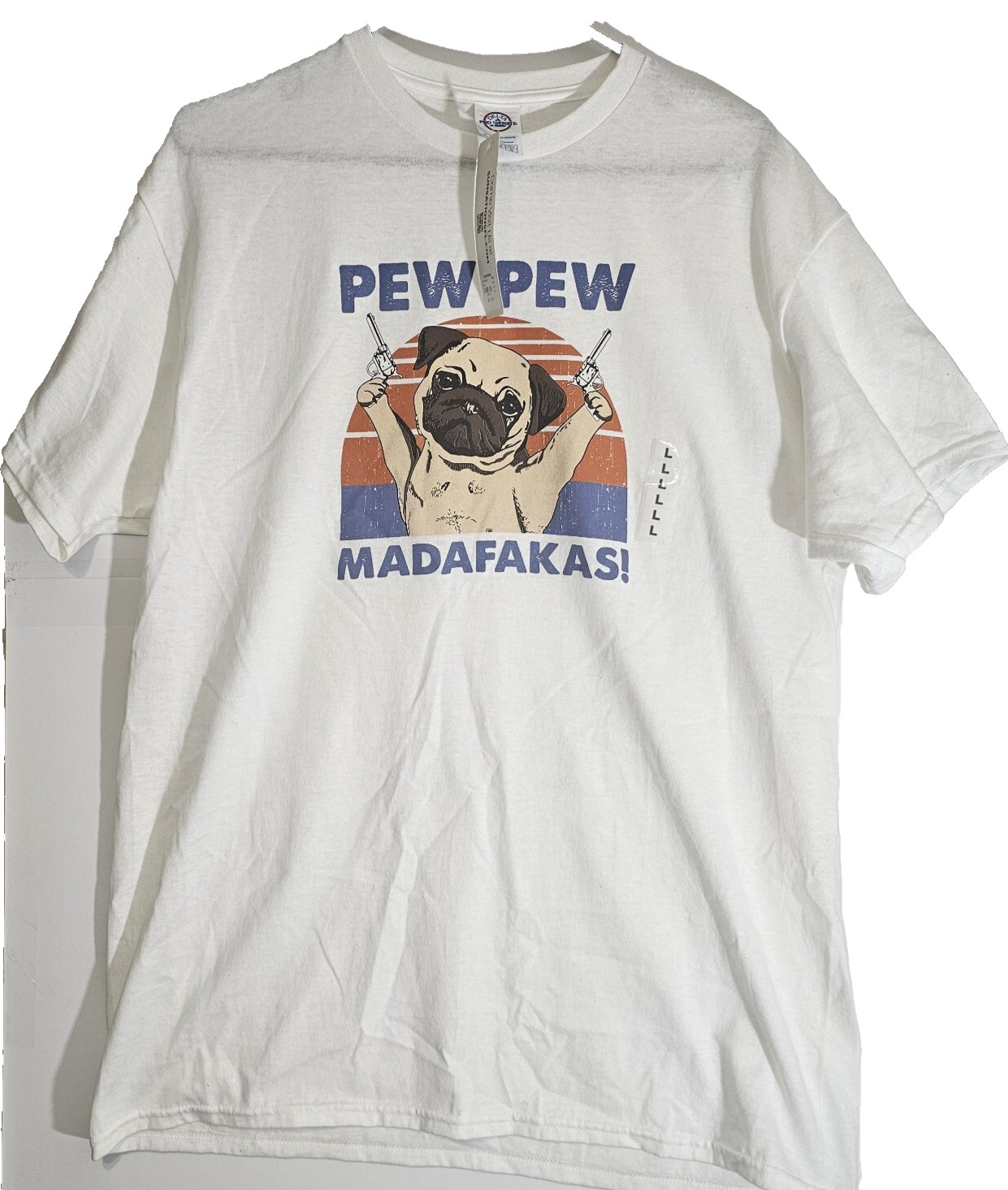Pug Dog Pew Pew Madafakas T Shirt Size Large NWT Pit 2 Pit 21 Inches Funny Shirt gallery