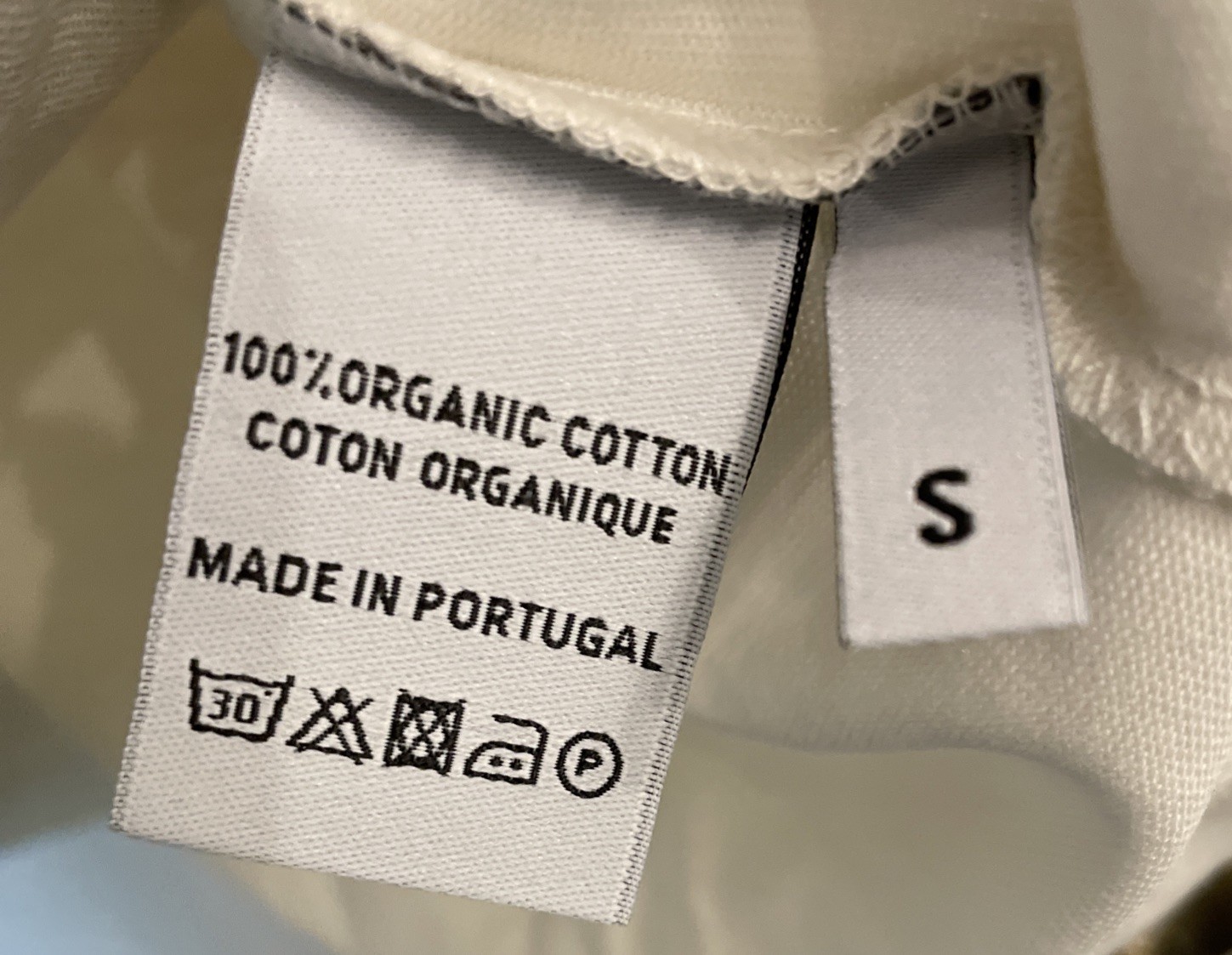 ODAAT 100% Organic Cotton Cream T-Shirt Short Sleeve Small NWT gallery