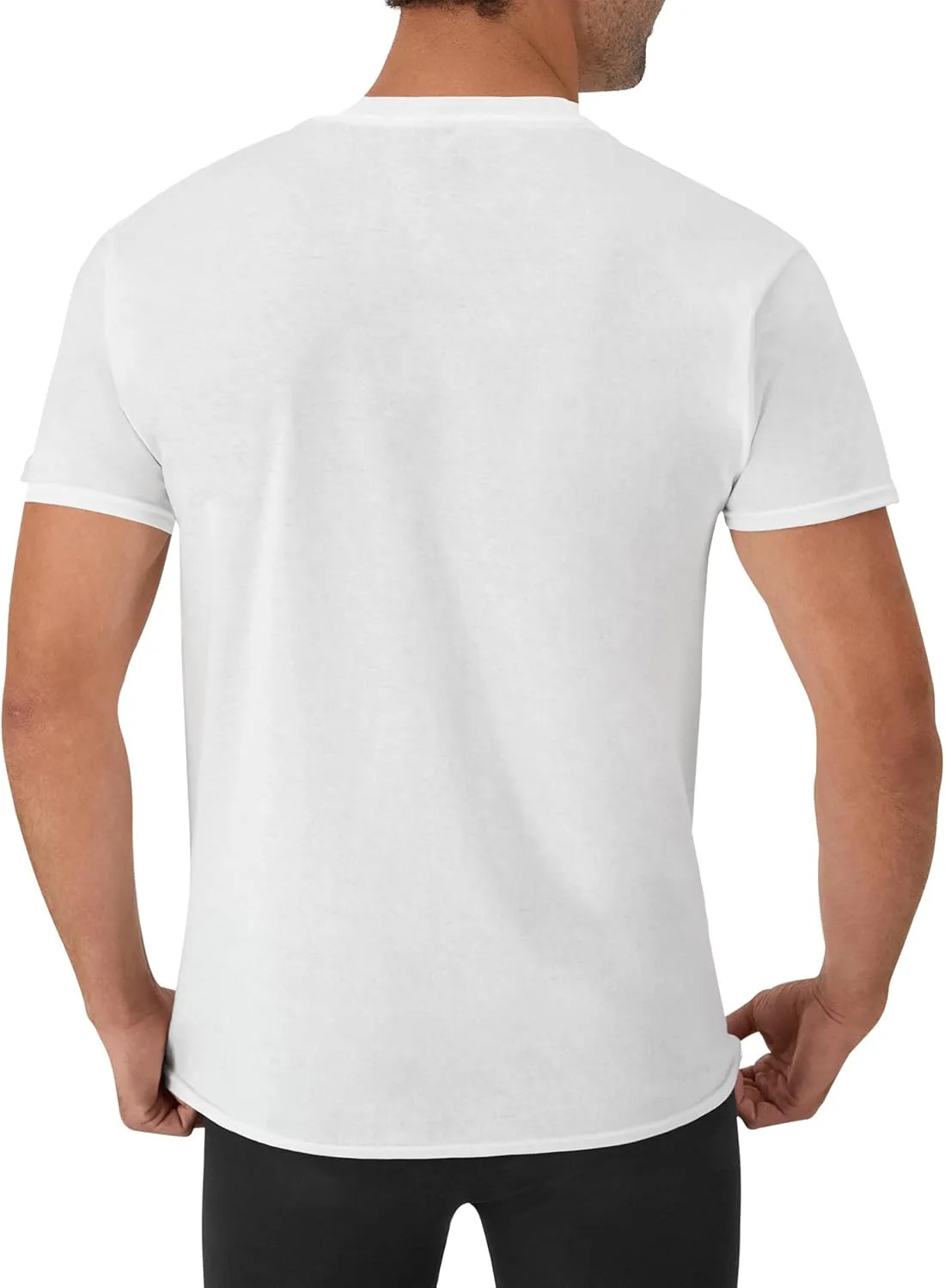 Hanes Mens V-Neck T-Shirt Pack Moisture Wicking Cotton Undershirts White gallery