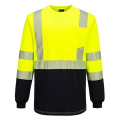 S197 – High Quality Hi-Vis Segmented Tape Contrast T-Shirt L/S
