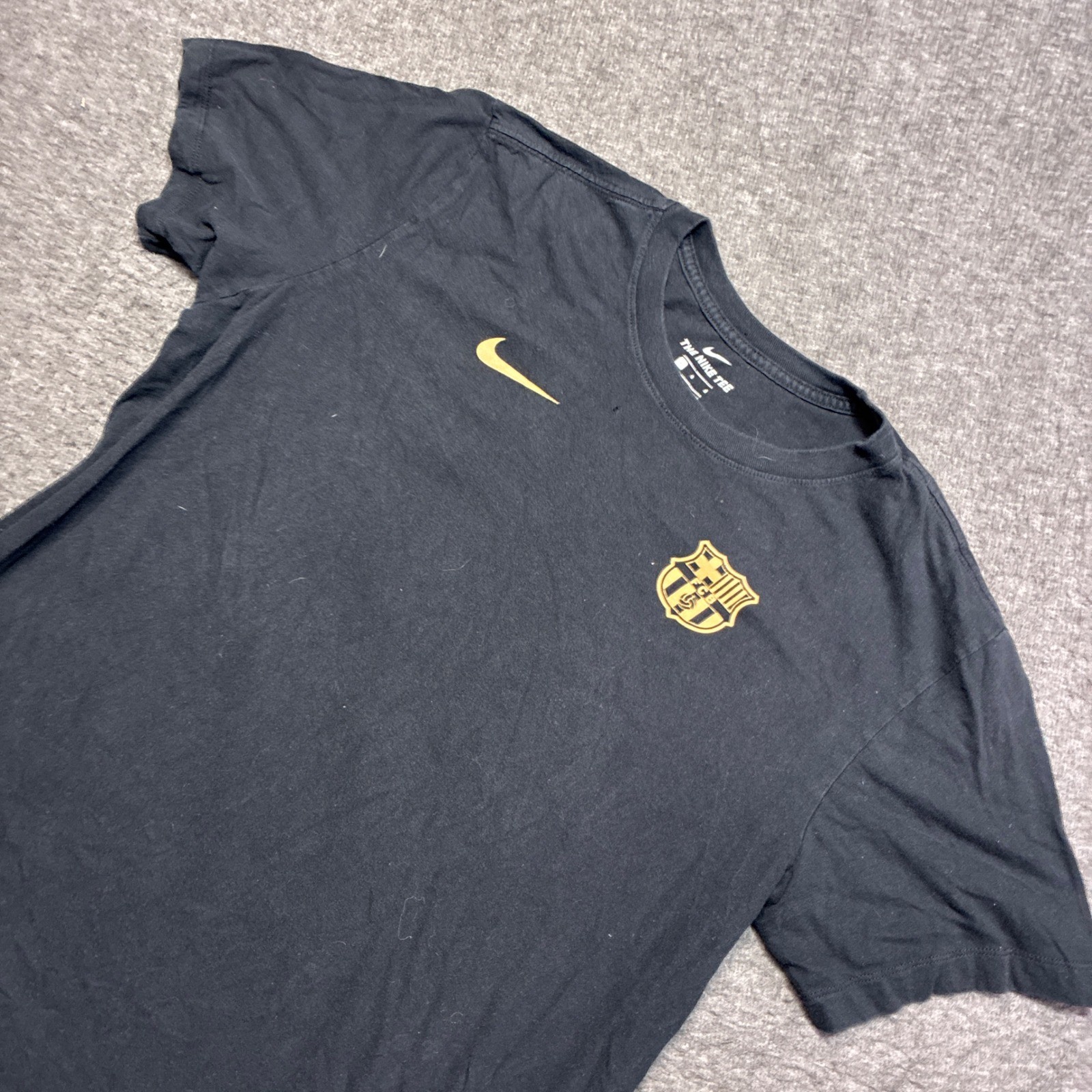 Nike FC Barcelona O. Dembele 11 Graphic T-Shirt Mens L Black Gold Soccer