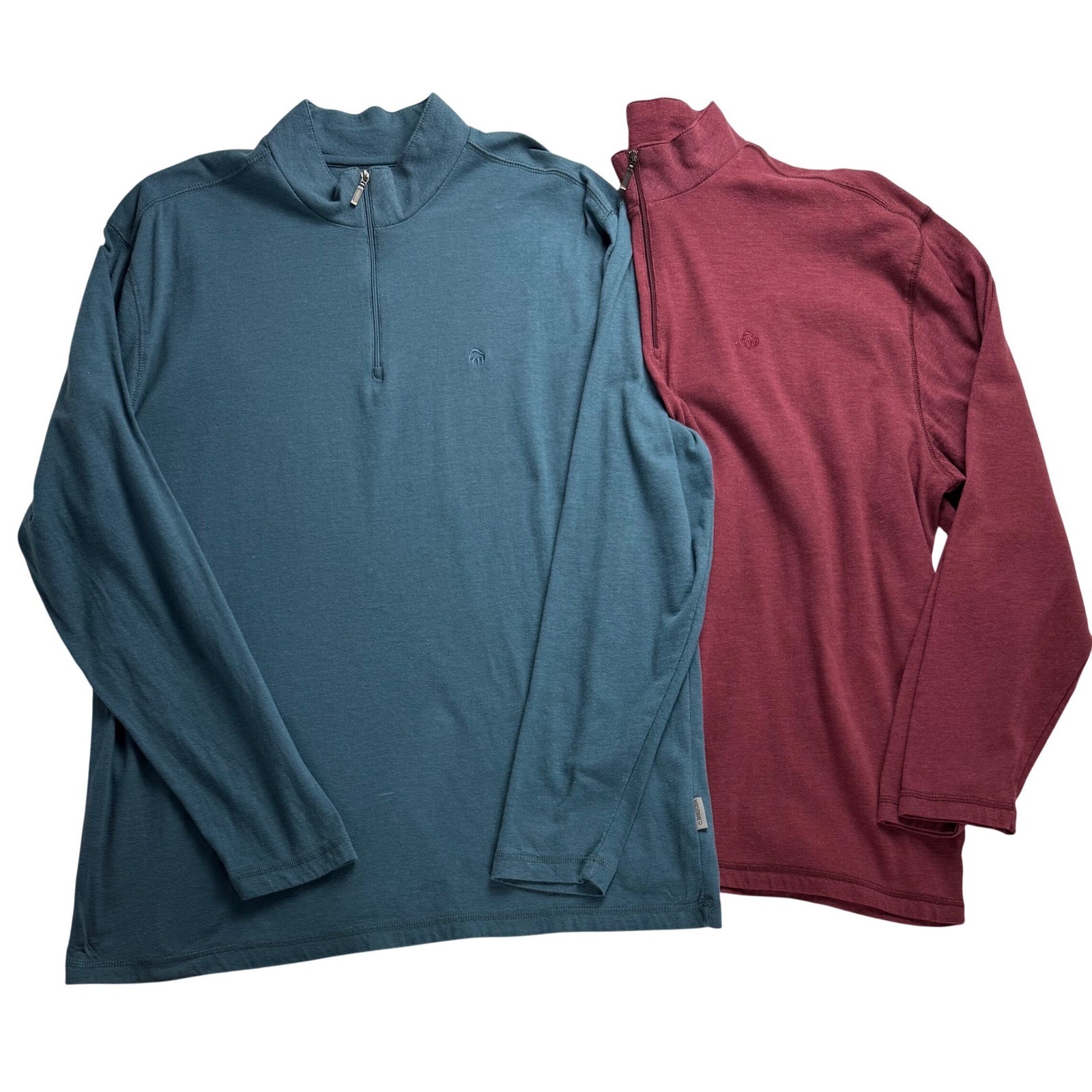 Wolverine Mens XL Quarter Zip Pullover Shirt Lot of 2 Blue Burgundy Long Sleeve gallery