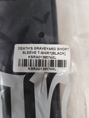 KILLSTAR Mens Death’s Graveyard Short Sleeve T-Shirt – Black, Size 4XL