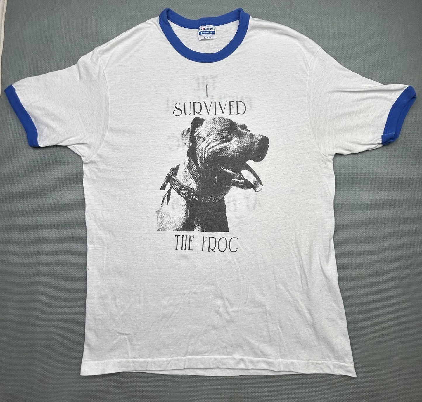 Vtg 80s Ringer Shirt Pig Wrestling Big Al’s Bbq I Survived The Frog Dog Mens XL gallery