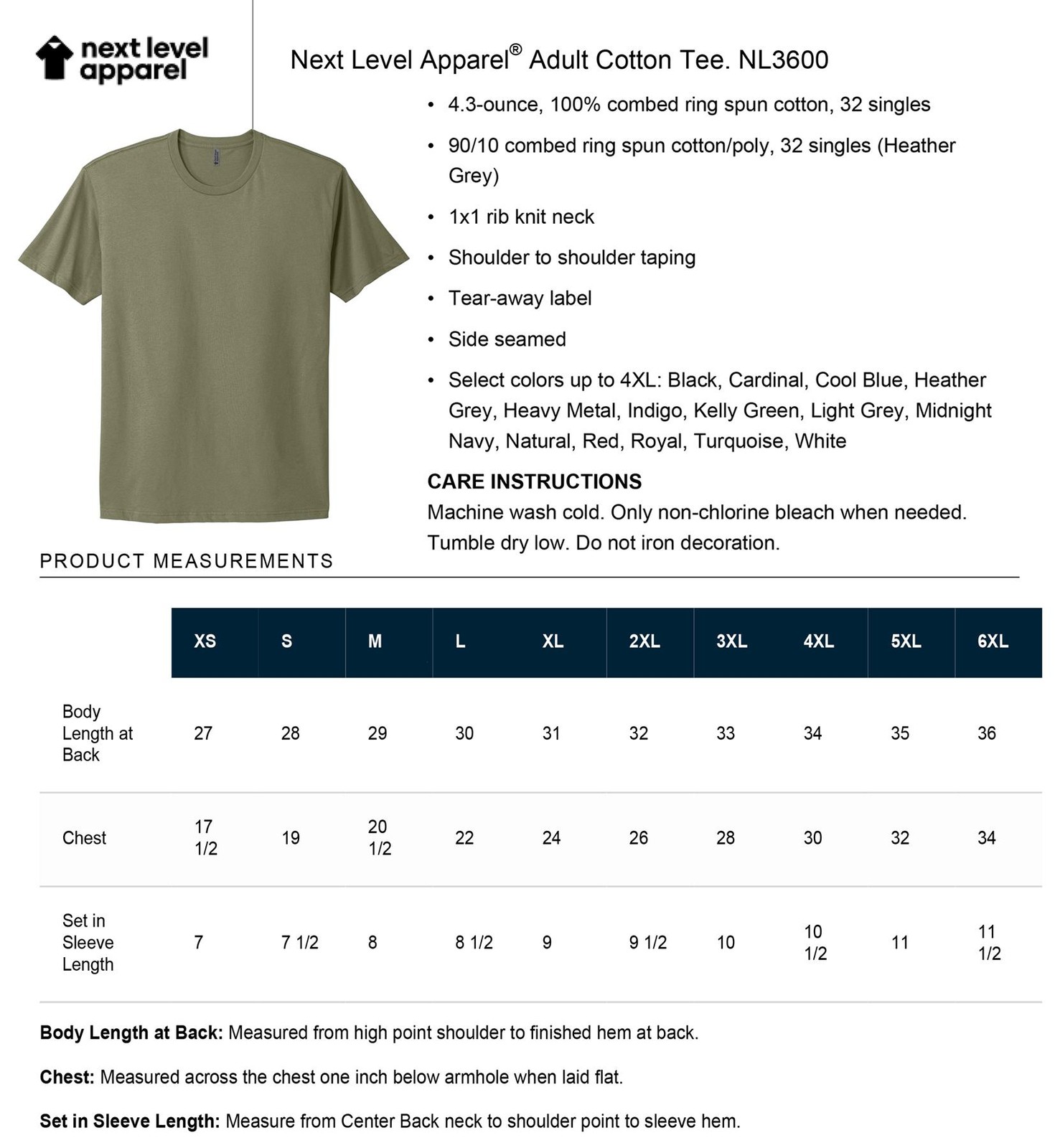 Next Level Apparel Unisex Super Soft Premium Plain T-Shirt 3600 gallery