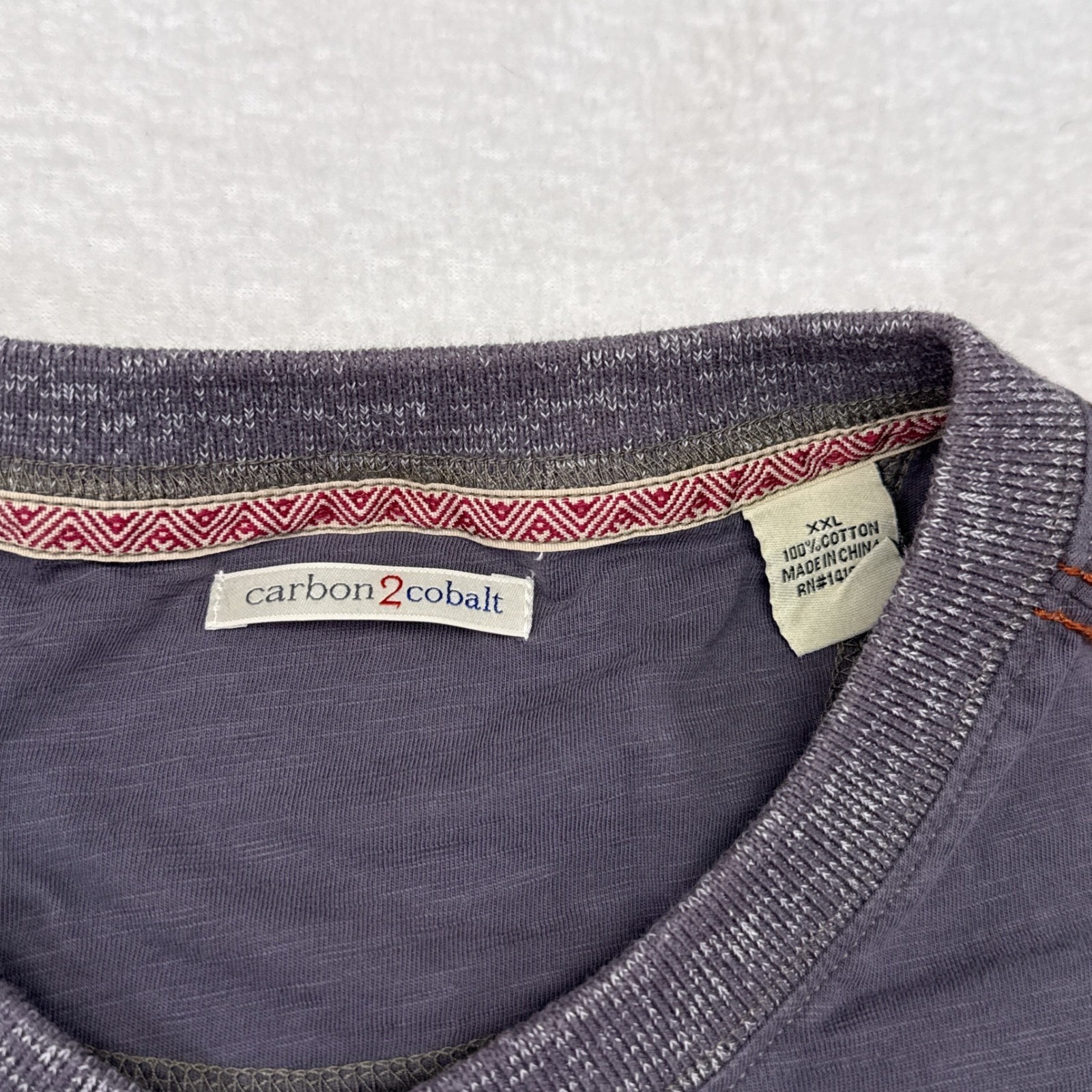 Carbon2Cobalt Henley Shirt Mens Size XXL Gray Long Sleeve Casual Menswear gallery