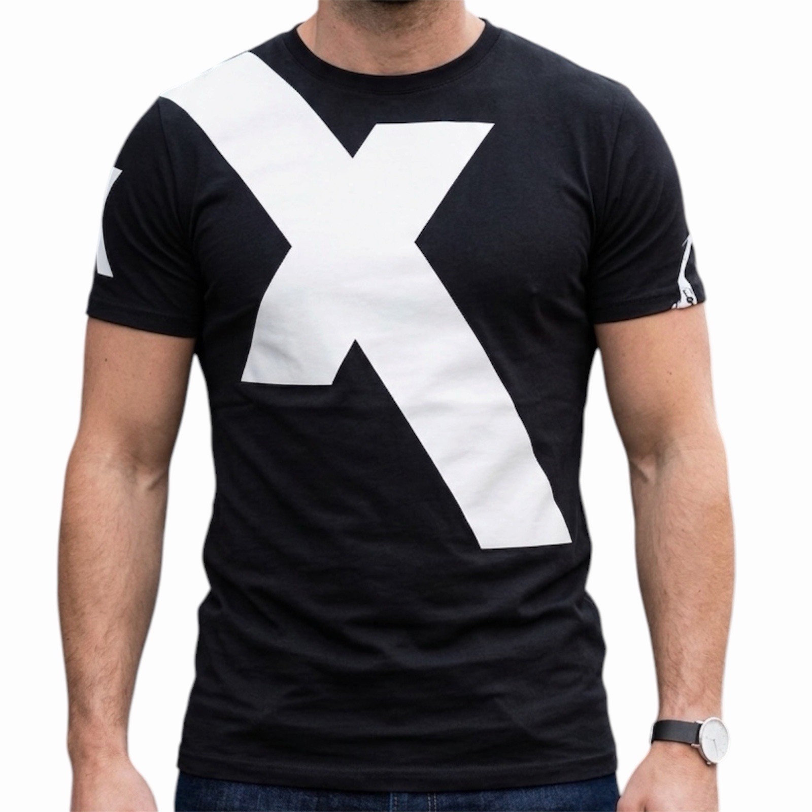 ARMANI EXCHANGE Black X LOGO Short Sleeve Slim Fit Designer Graphic T-shirt NWT gallery